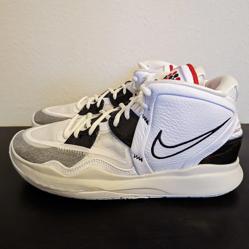 Nike Kyrie 8 Infinity Mens Basketball 2022 White Black CZ0204 101 - Picture 3 of 9